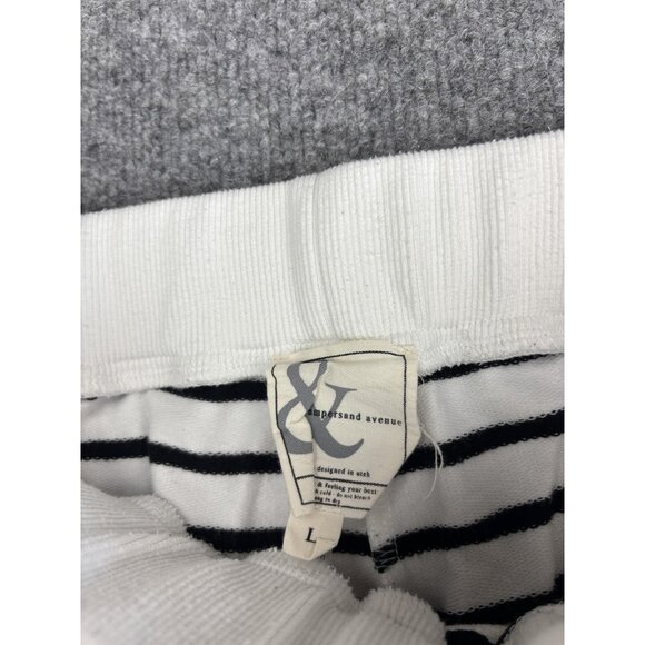 Ampersand Avenue Pants Womens Large Striped Joggers Lounge Stretch Casual - Picture 2 of 7